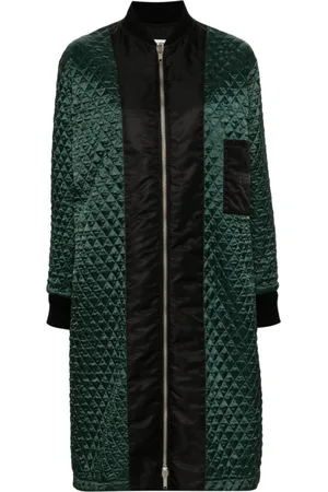 Maison Margiela Frakke, Dame, Grøn, 2XS, Nylon, Lang Nylon Bomberfrakke