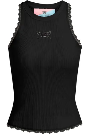 Chiara Ferragni Top, Dame, Sort, M, Uld, Sleeveless Top