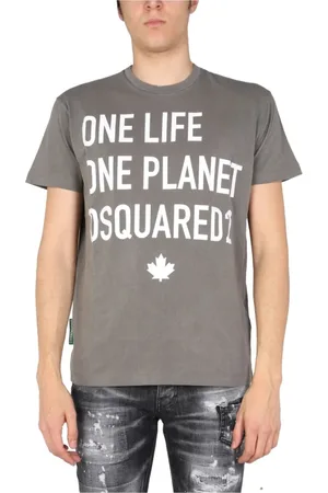 Dsquared2 Top, Herre, Grå, L, Bomuld, ONE Life ONE Planet` T-Shirt
