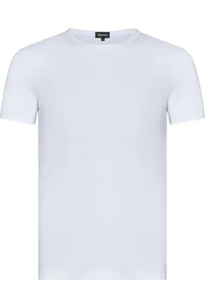 Ermenegildo Zegna Top, Herre, Hvid, M, Bomuld, Hvid Crewneck T-shirt