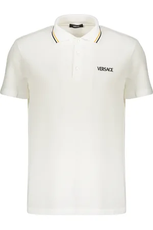 VERSACE Top, Herre, Hvid, 3XL, Bomuld, Broderet logo bomuldspolo