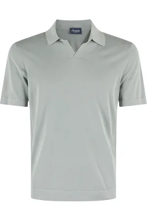 DRUMOHR Top, Herre, Grøn, XL, Bomuld, Strikket polo skjorte salviegrøn