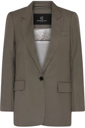 Bruuns Bazaar Jakke, Dame, Grå, XS, Elegant Mørk Concrete Blazer