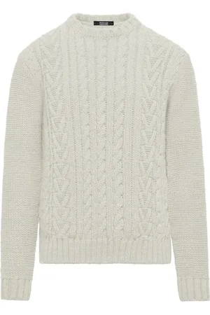 Bomboogie Strik, Herre, Hvid, 2XL, Uld, Uldblanding Diamantstrikket Pullover