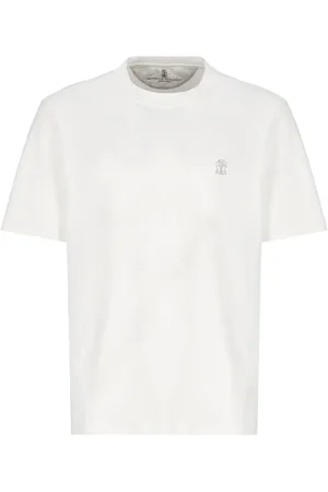 Brunello Cucinelli Top, Herre, Hvid, S, Bomuld, Bomulds T-shirt