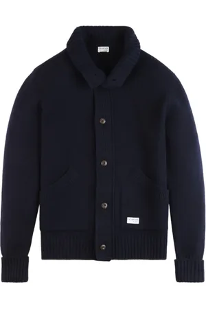 FAY Strik, Herre, Blå, XL, Uld, Blå Cardigan