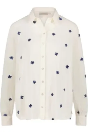 Fabienne Chapot Bluser & Skjorter, Dame, Hvid, S, Broderet Bluse