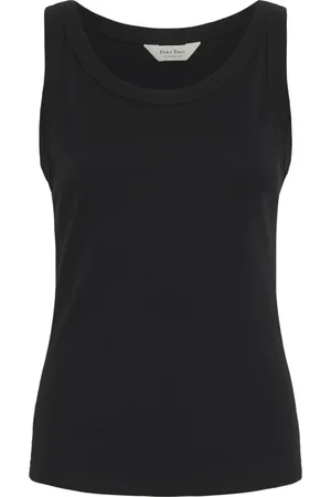 Part Two Top, Dame, Sort, XL, Uld, Sort Rund Hals Top