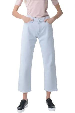 Calvin Klein Jeans, Dame, Blå, W30, Denim, Classic Twist Cropped Jeans