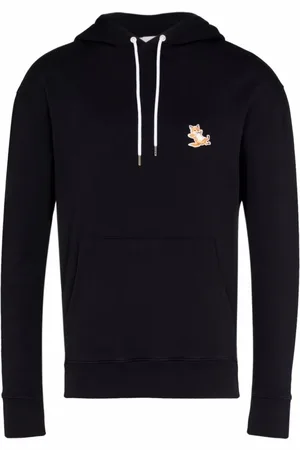 Maison Kitsuné Sweathshirts & Hoodies, Herre, Sort, 2XS, Bomuld, Chillax Fox Hættetrøje med Snøre