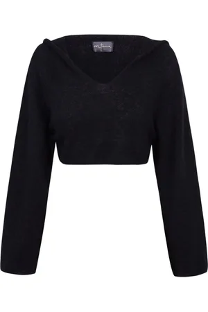 Cortana Strik, Dame, Sort, ONE SIZE, Cashmere, Sort Strik Hættetrøje