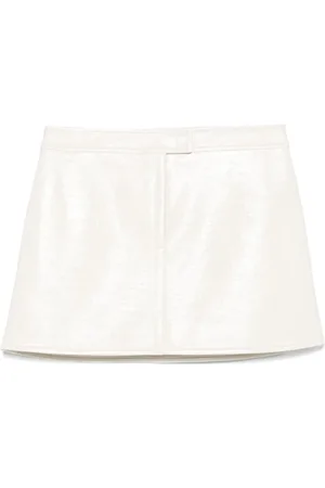 Courrèges Nederdel, Dame, Hvid, M, Uld, Front Zip Fuld Foring Jakke