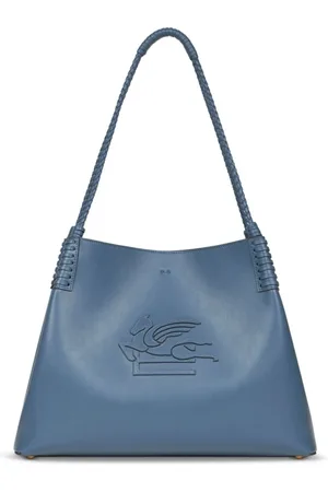Etro Taske, Dame, Blå, ONE SIZE, Uld, Tote Bag med Patch