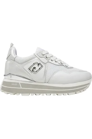 Liu Jo Sko, Dame, Hvid, 41 EU, Læder, Hvide lædersneakers med metalliske detaljer