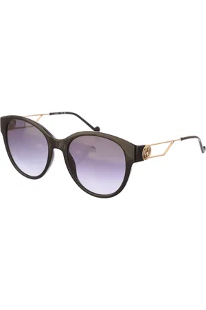 Liu Jo Tilbehør, Dame, Sort, ONE SIZE, Ovale acetat solbriller med UV-beskyttelse