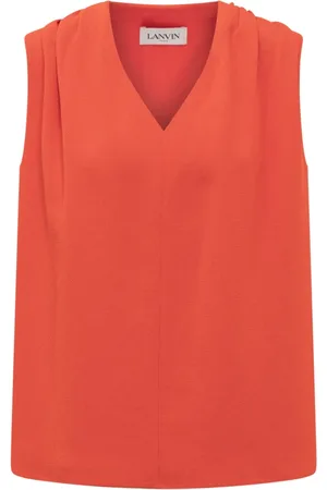 Lanvin Top, Dame, Rød, S, Uld, V-Neck Ærmeløs Top