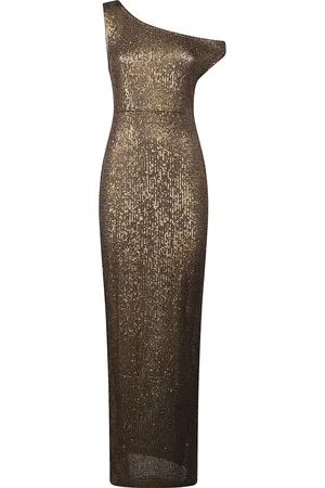 Norma Kamali Kjole, Dame, Brun, S, Uld, Chic Side Slit Kjole