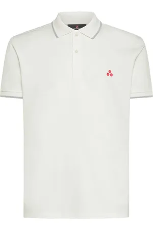 Peuterey Top, Herre, Hvid, 2XL, Bomuld, Hvid Polo Skjorte med Broderet Logo