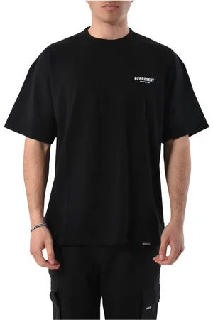 Represent Top, Herre, Sort, XL, Bomuld, Klub T-shirt med for- og bagtryk