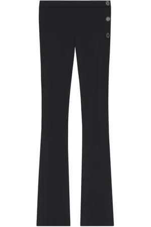 Courrèges Bukser, Dame, Sort, S, Uld, Sort uldblanding flared bukser