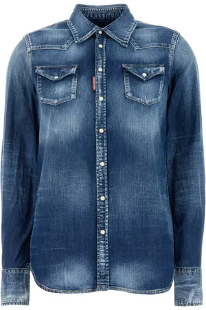 Dsquared2 Bluser & Skjorter, Dame, Blå, 2XS, Denim, Stretch Denim Western Skjorte