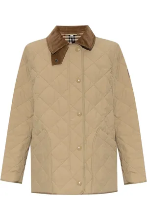 Burberry Jakke, Dame, , 2XS, Bomuld, Quiltet jakke med fløjelskrave