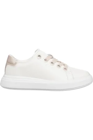 Calvin Klein Sko, Dame, Hvid, 36 EU, Læder, Enkle Snøresko