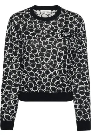 Maison Kitsuné Strik, Dame, Blå, M, Bomuld, Floral Jumper