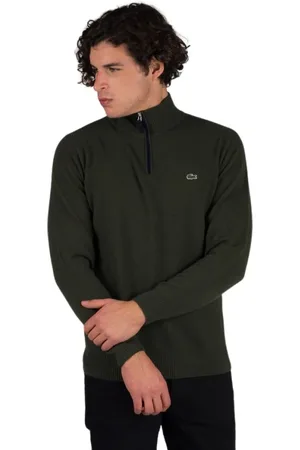 Lacoste Strik, Herre, Grøn, S, Bomuld, Grøn Rullekrave Sweater