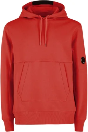 C.P. Company Sweathshirts & Hoodies, Herre, Rød, L, Bomuld, Diagonal Raised Fleece Hoodie