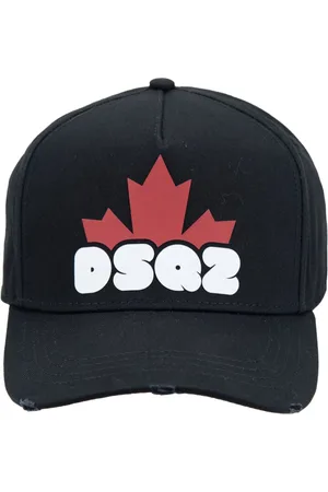 Dsquared2 Tilbehør, unisex, Sort, ONE SIZE, Bomuld, Baseballkasket med broderet logo fra Fibbia