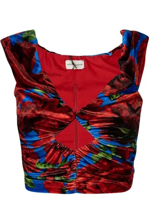 MAGDA BUTRYM Top, Dame, Flerfarvet, XS, Uld, Blå Bluse