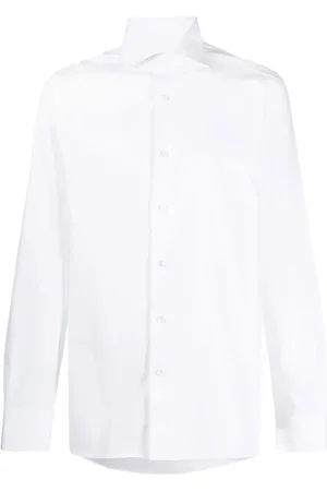 Ermenegildo Zegna Skjorte, Herre, Hvid, 5XL, Bomuld, Bomuldsskjorte fra Italien