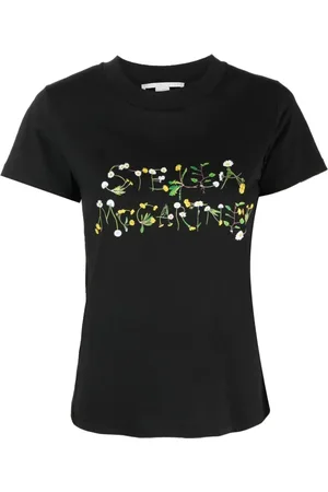 Stella McCartney Top, Dame, Sort, L, Bomuld, Dandelion Logo Printed Crewneck T-Shirt