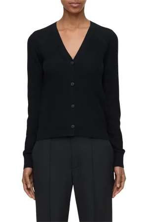 Closed Strik, Dame, Sort, M, Cashmere, Cashmere Blend Cardigan med Hornknapper