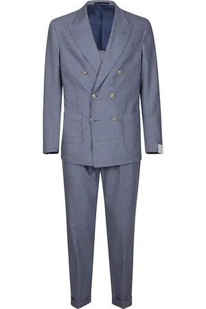 ELEVENTY Jakkesæt, Herre, Blå, XL, Cashmere, Double-Breasted Cashmere Wool Suit