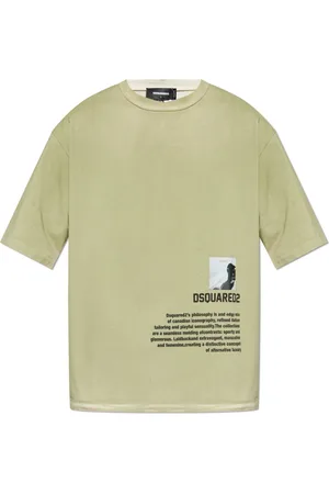 Dsquared2 Top, Herre, Grøn, M, Bomuld, T-shirt med print