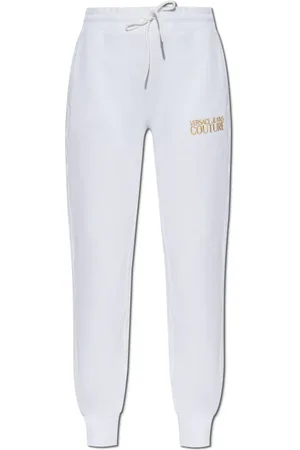VERSACE Bukser, Dame, Hvid, M, Bomuld, Sweatpants med broderet logo