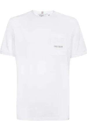 Les Deux Top, Herre, Hvid, XS, Bomuld, Ribbed Crew T-shirt