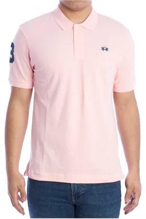 La Martina Top, Herre, Lyserød, 2XL, Kortærmet poloshirt med ikonisk broderi