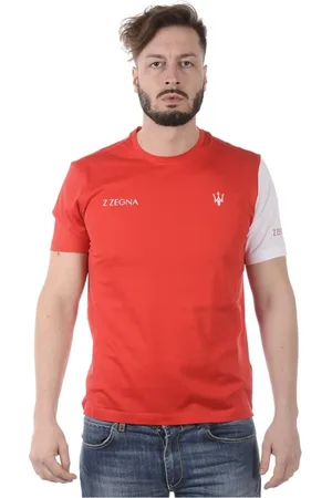 Ermenegildo Zegna Top, Herre, Rød, L, Bomuld, T-Shirt Sweatshirt