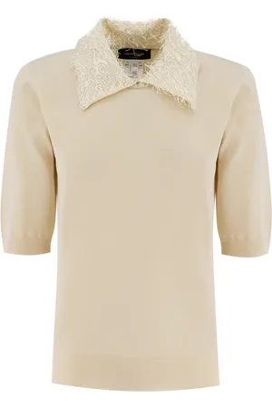 Fabiana Filippi Top, Dame, , M, Polyester, Slim Fit Kortærmet Sweater med Krave