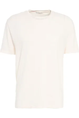 Daniele Fiesoli Top, Herre, , XL, Linned, Rose Linned T-shirt Rund Hals Korte Ærmer