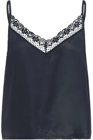 Part Two Top, Dame, Blå, XL, Uld, Elegant Mørkeblå Blonde Top