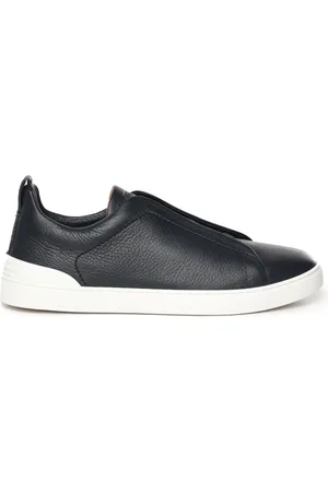 Ermenegildo Zegna Sko, Herre, Blå, 45 EU, Marineblå Slip-On Sneakers med Elastik