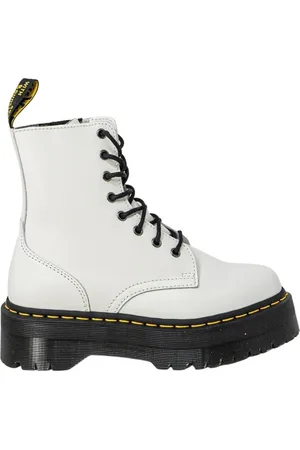 Dr. Martens Sko, Dame, Hvid, 36 EU, Læder, Hvide Ankelstøvler med Snøre