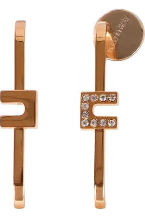 Elisabetta Franchi Tilbehør, Dame, Gul, ONE SIZE, Rhinestone Messing Øreringe