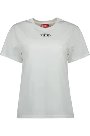 Diesel Top, Dame, Hvid, XS, Bomuld, D-Uncuntie Straight T-Shirt