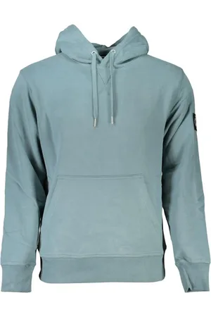 Calvin Klein Sweathshirts & Hoodies, Herre, Grøn, 2XL, Bomuld, Børstet hættetrøje med central lomme og logo