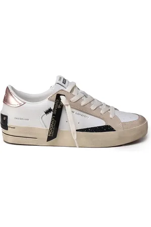Crime london Sko, Dame, Flerfarvet, 41 EU, Læder, Læder Sneakers med Kontrasterende Hæl